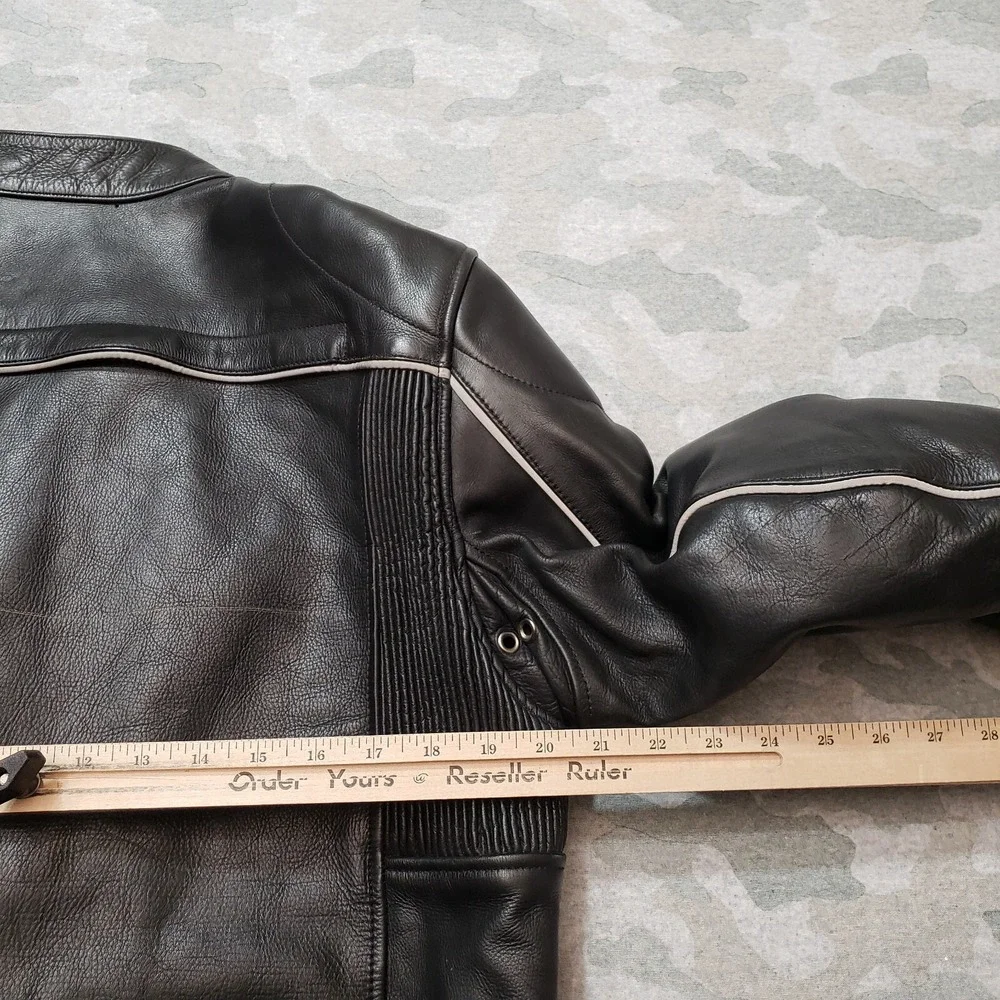 Xpert Performance Gear Jacket Mens Small Black Leather Full‎ Zip
